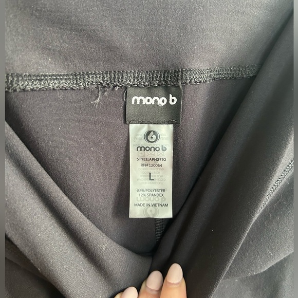 Mono B Silver Raindrop Ombre Metallic High Waist Leggings Black Silver Size L - Picture 10 of 10